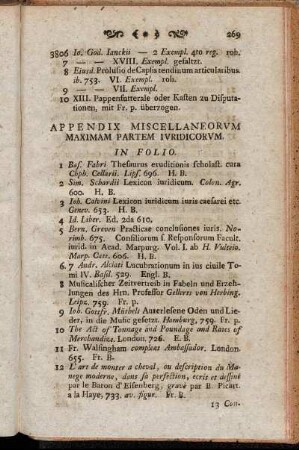 Appendix Masecllaneorum maximam partem iuridicorum.