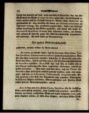 Der zwoten Widerspruchsursache.