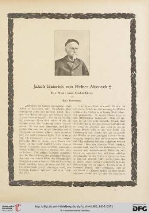 3: Jakob Heinrich von Hefner-Alteneck † : ein Wort zum Gedächtnis