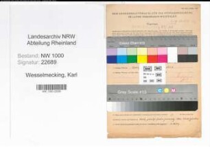 Entnazifizierung Karl Wesselmecking, geb. 07.11.1910 (Dachdecker)