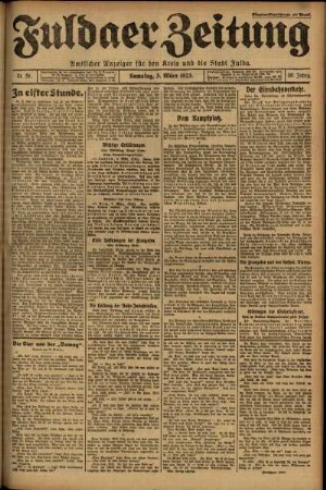 Ausgabe vom Samstag, den 03. März 1923.