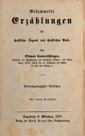 Hyacinthen : Erzählungen für christliche Jugend und christliches Volk ; mit einem Stahlstich