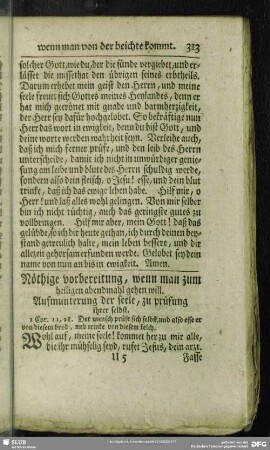 Nöthige vorbereitung, wenn man zum heiligen abendmahl gehen will. Aufmunterung der seele, zu prüfung ihrer selbst