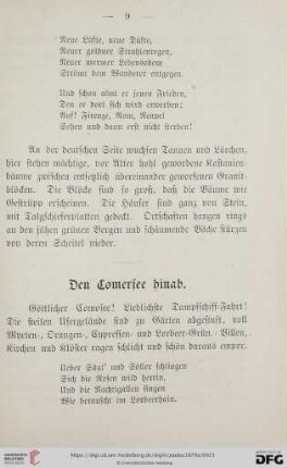 Den Comersee hinab