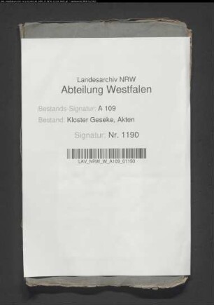 Verkauf der Kommende-Kurie, der sogen. Kurie der stiftischen Psalterleserin.