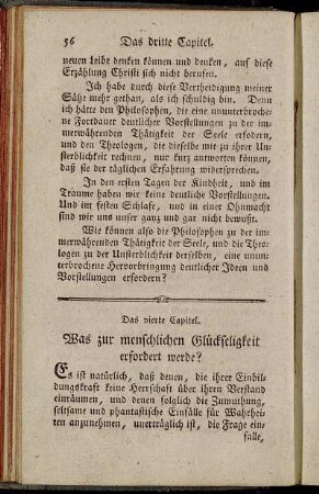 Das vierte Capitel. Was zur menschlichen Glückseligkeit erfordert werde?
