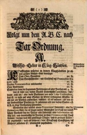 Erneuerte Tax-Ordnung Deß Chur-Fürstenthumbs Bayrn vom Jahr 1735.