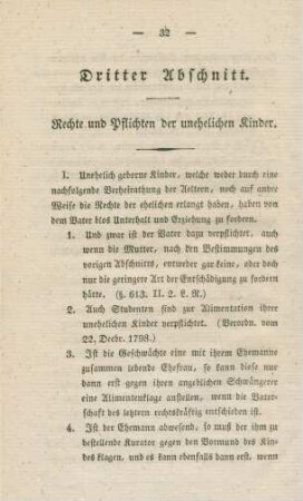 Dritter Abschnitt. Rechte und Pflichten der unehelichen Kinder.