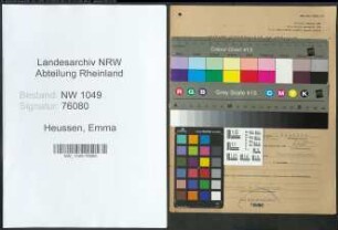 Entnazifizierung Emma Heussen , geb. 19.12.1879 (Witwe)