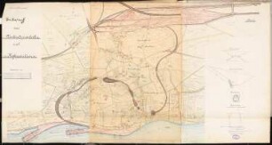 Hafenbahn mit Rangierbahnhof Schinkelwettbewerb 1889: Lageplan 1:2000