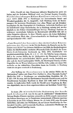 Gramulla, Gertrud Susanna :: Handelsbeziehungen Kölner Kaufleute zwischen 1500 und 1650, (Forschungen zur internationalen Sozial- und Wirtschaftsgeschichte, 4) : Köln u.a., Böhlau, 1972