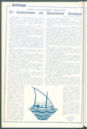 Tierra de grandes marinos : El humorismo de Sarmiento Gamboa