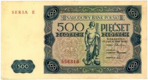 Geldschein, 500 Zloty, 15.7.1947