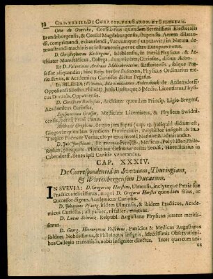 Cap. XXXIV. De Correspondentia Svetiam, Thuringiam, & Wirtenbergensem Ducatum.