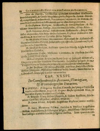 Cap. XXXIV. De Correspondentia Svetiam, Thuringiam, & Wirtenbergensem Ducatum.