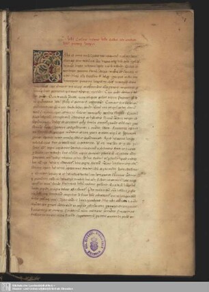 Fol. 1 ff. C. Julij Cesaris historie belli Gallici