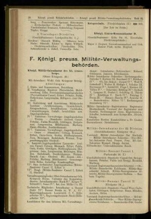 Königl. preuss. Militär-Verwaltungsbehörden