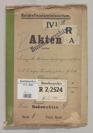 Finanzielle Auseinandersetzungen mit den abgetretenen Gebieten.- Auseinandersetzung mit einzelnen Ländern über Abrechnung von Reichs- und Landessteuern: Allgemeines