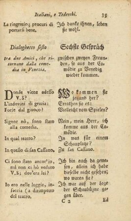 Dialoghetto sesto / Sechste Gespräch