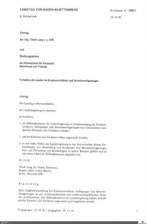 Drucksachen 1901-2100: Anträge, Anfragen, Gesetzentwürfe