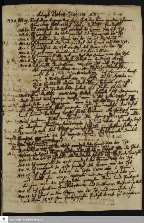 Tagebuch von Nikolaus Dal.