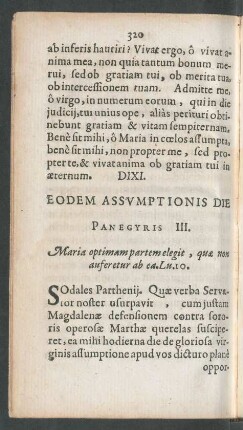 Eodem Assumptionis Die Panegyris III