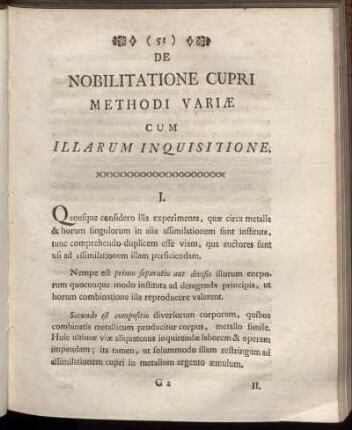 Nobilitatione Cupri Methodi Variæ Cum Illarum Inquisitione.