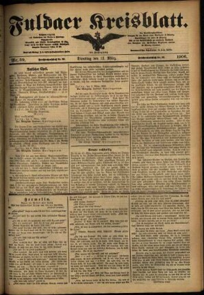 Ausgabe vom Dienstag, den 13. März 1906.