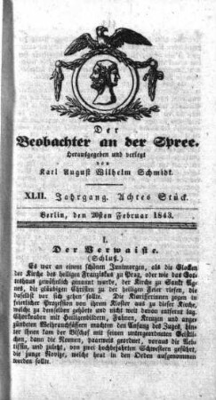 8. Stueck, 20. Februar 1843