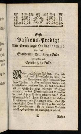 1-4, Meine andaechtigen Zuhoerer. Die Leidens- und ...