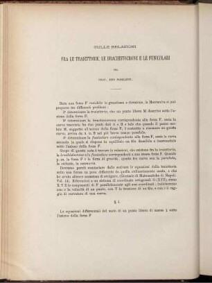 Sulle Relazione Fra Le Traiettorie, Le Brachistocrone E Le Funicolari
