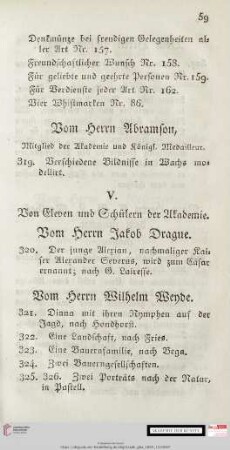 V. Von Eleven und Schülern der Akademie