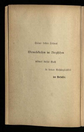 Seiner lieben Heimat ...