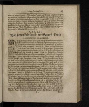 Cap. XVI. Von denen Privilegiis der Bauers-Leute circa ultimas voluntates.