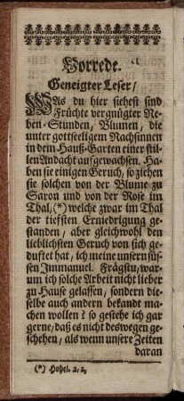 Vorrede. Geneigter Leser.