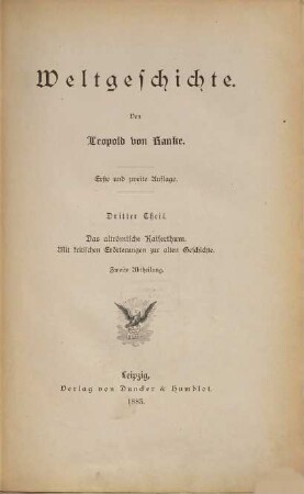 Weltgeschichte, 3,2. Das altrömische Kaiserthum ; 2