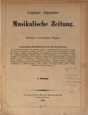 Leipziger allgemeine musikalische Zeitung. 1, 1. 1866