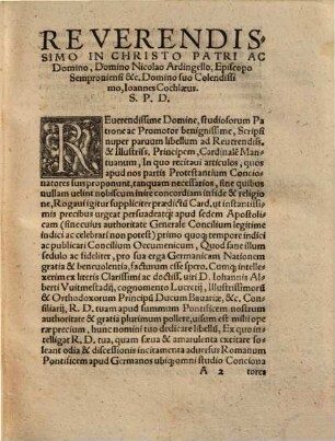 In quatuor Andreae Osiandri coniecturas de fine mundi velitatio Iohannis Cochlaei