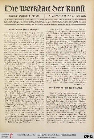 Sechs Briefe Adolf Menzels