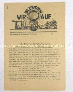 Hektografierte Betriebszeitung der KPD für die Belegschaft der Bremerhavener Werften zu Gewerkschaftsfragen