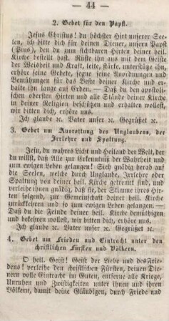 2. Gebet für den Papst.