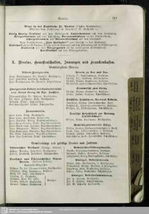 X. Vereine, Genossenschaften, Innungen und Krankenkassen