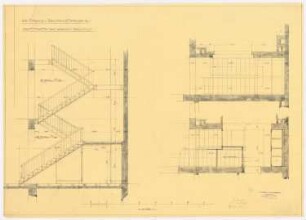 Wohnhaus Arons, Berlin: Obergeschosstreppe: Grundriss, Schnitt 1:25