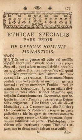 Pars Prior. De Officiis Hominis Monasticis