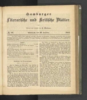 No. 86. 27. Oktober 1852