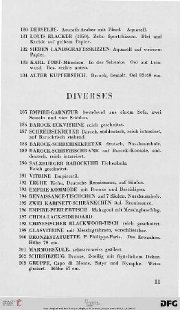 Diverses (Nr. 185-249)
