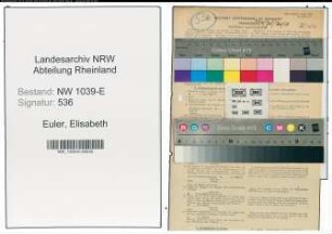 Entnazifizierung Elisabeth Euler , geb. 07.02.1892 (Lehrerin)