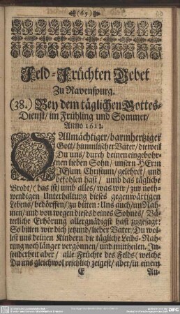 Feld-Früchten Gebet