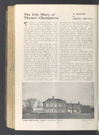 The life Story of thomas champness