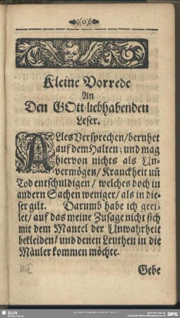 Kleine Vorrede An Den Gott-liebenden Leser